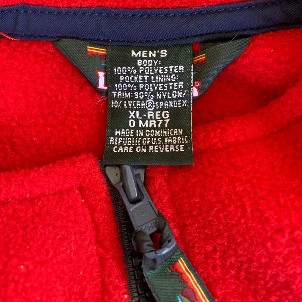 LL Bean Fleece Vest Polartec XL Zip Front Red - Picture 9 of 10